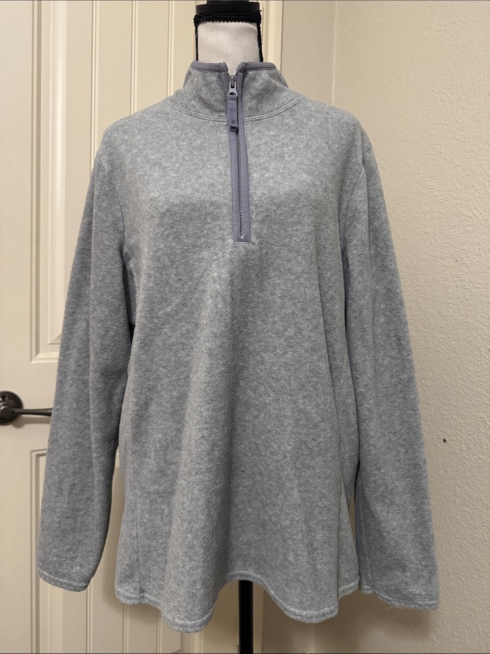 Old Navy Light Gray Quarter‑Zip Turtleneck Pullover